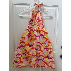 Lilly Pulitzer Colorful Citrus Print Halter Neck Dress
